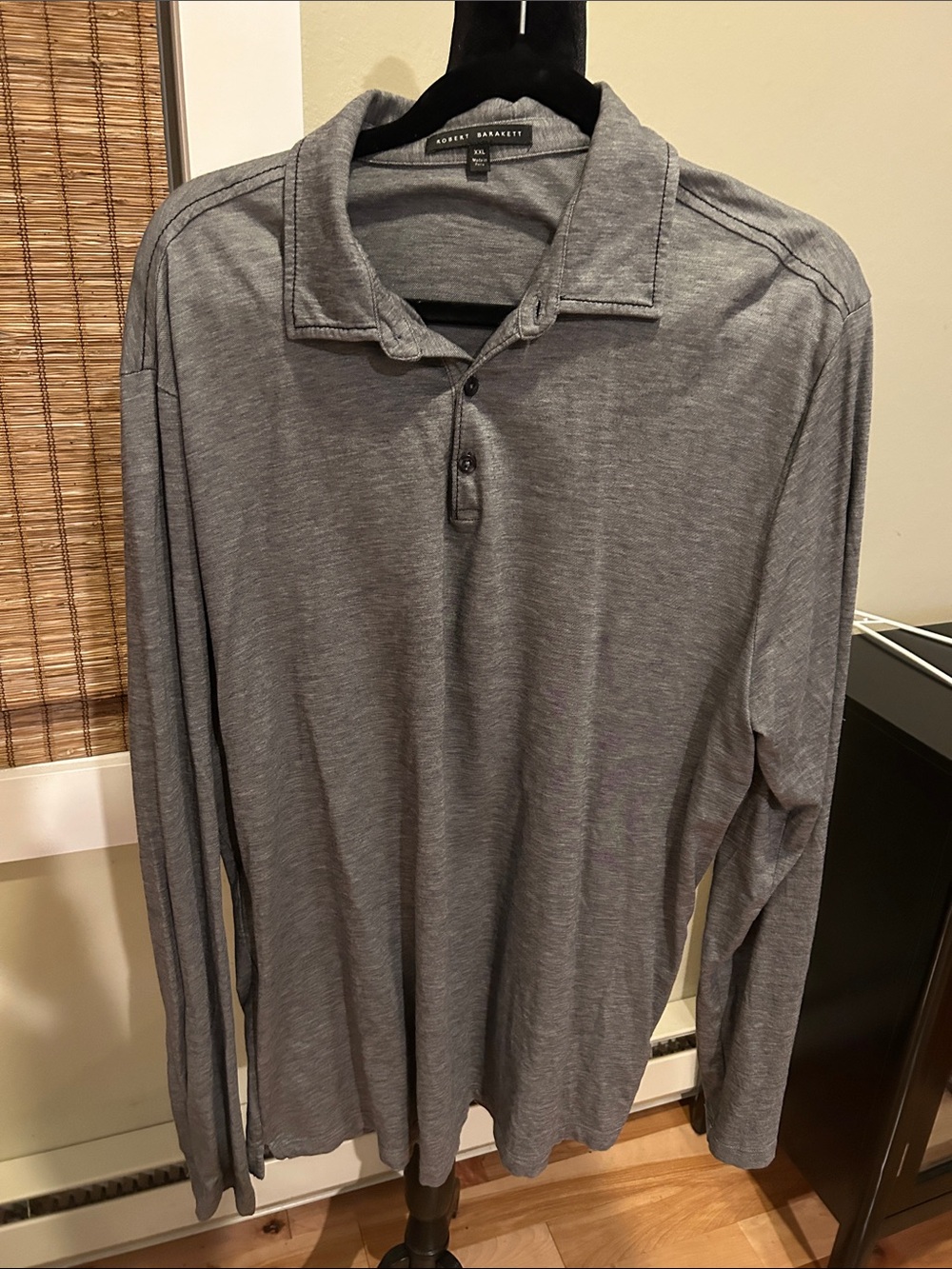 Robert Barakett Men's Heather Gray Long-Sleeve Polo